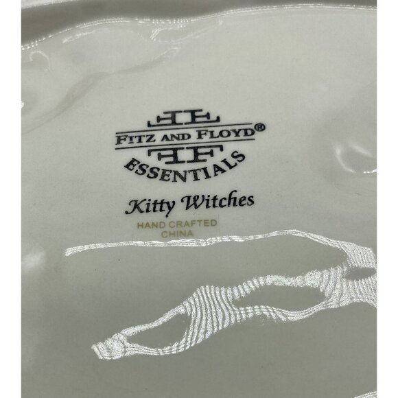 Fitz & Floyd Kitty Witches Bowl Halloween Treats Candy Dish Party Platter w Box - Picture 7 of 7